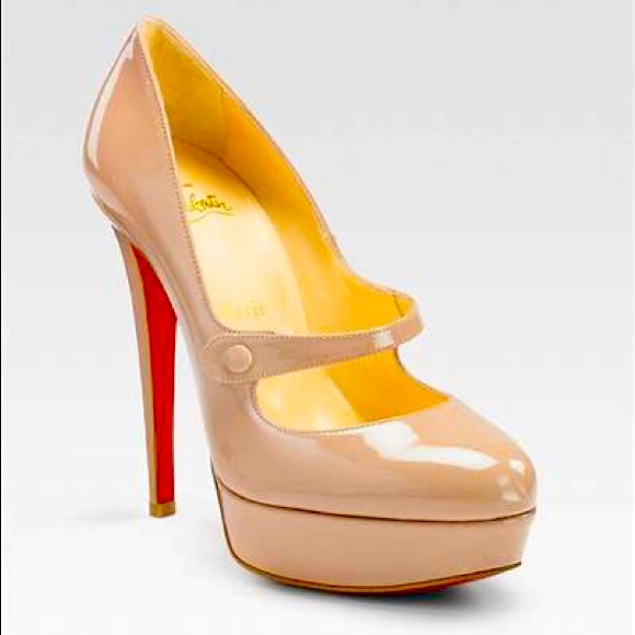 Christian Louboutin Shoes - Christian Louboutin Mary Jane nude pumps